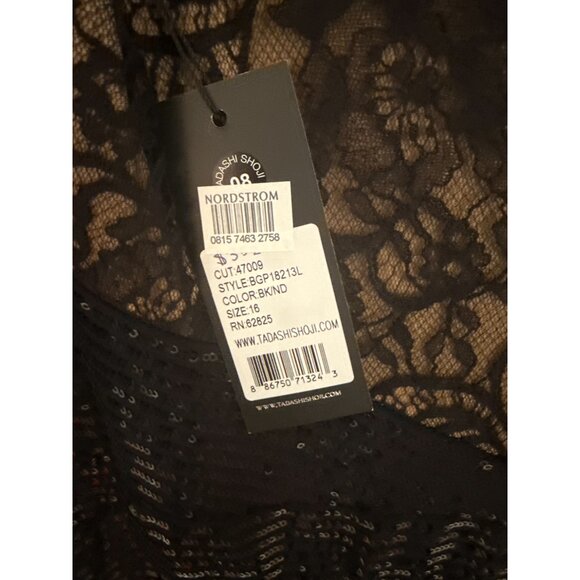 Tadashi Black Aquila Lace Sequin Gown NWT sz 16 - Picture 10 of 11